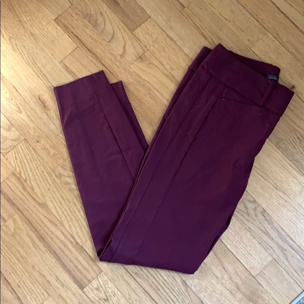 The Limited tuxedo style Wine colored work pants